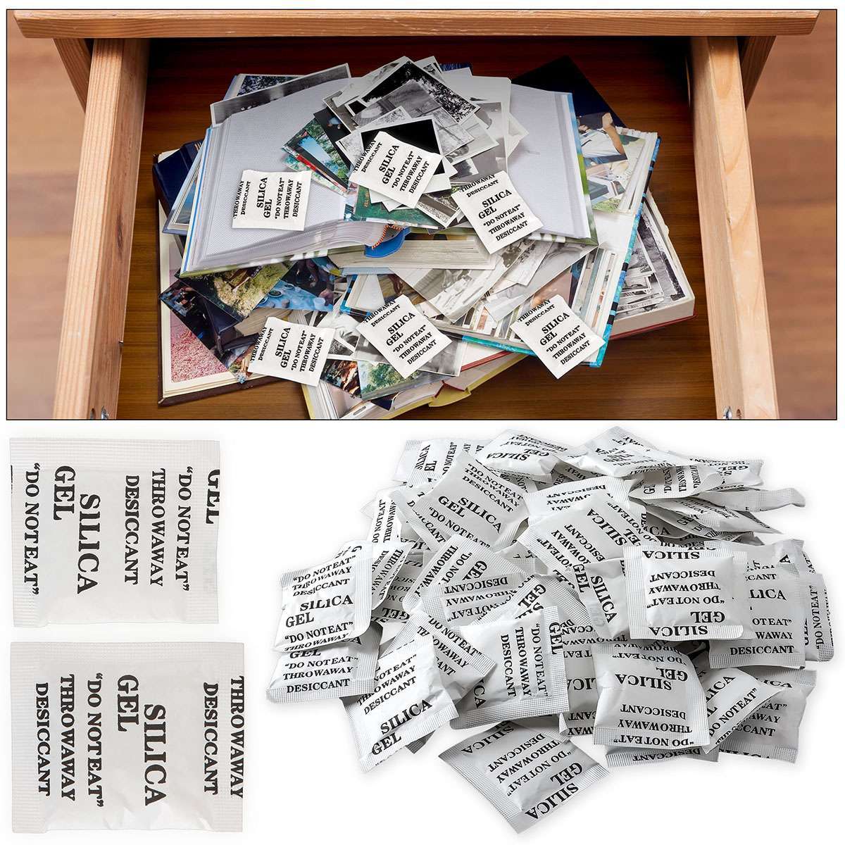 60/100 Packets Grams Silica Gel Desiccant Pack Moisture Absorber Reusable Safe