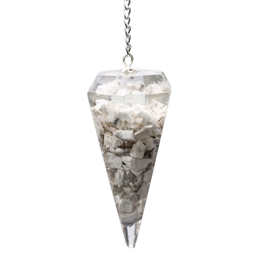 Howlite Orgone Crystal Pendulums