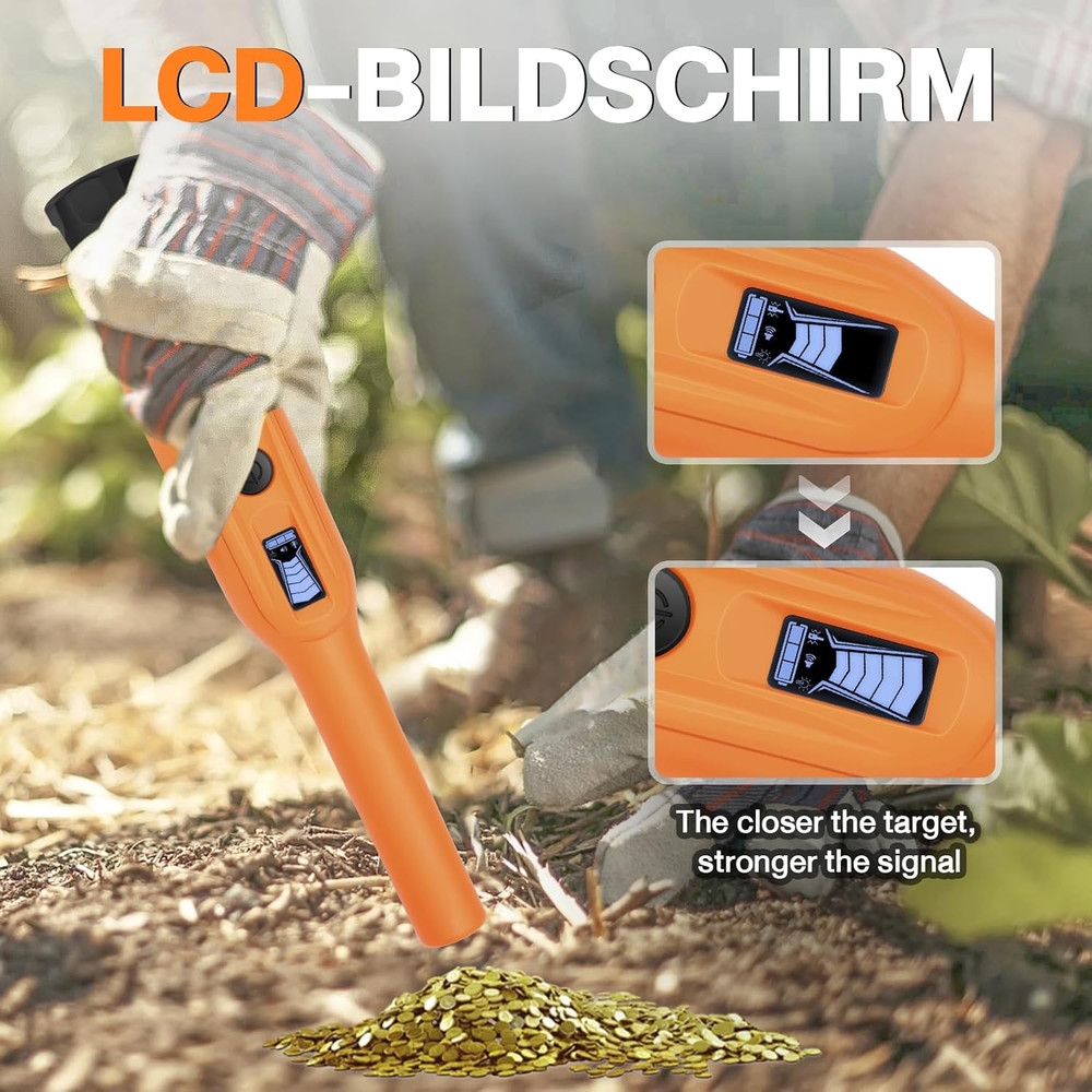 Metal Detector Pinpointer for Adults & Kids, Waterproof Handheld Pin Pointer Wan