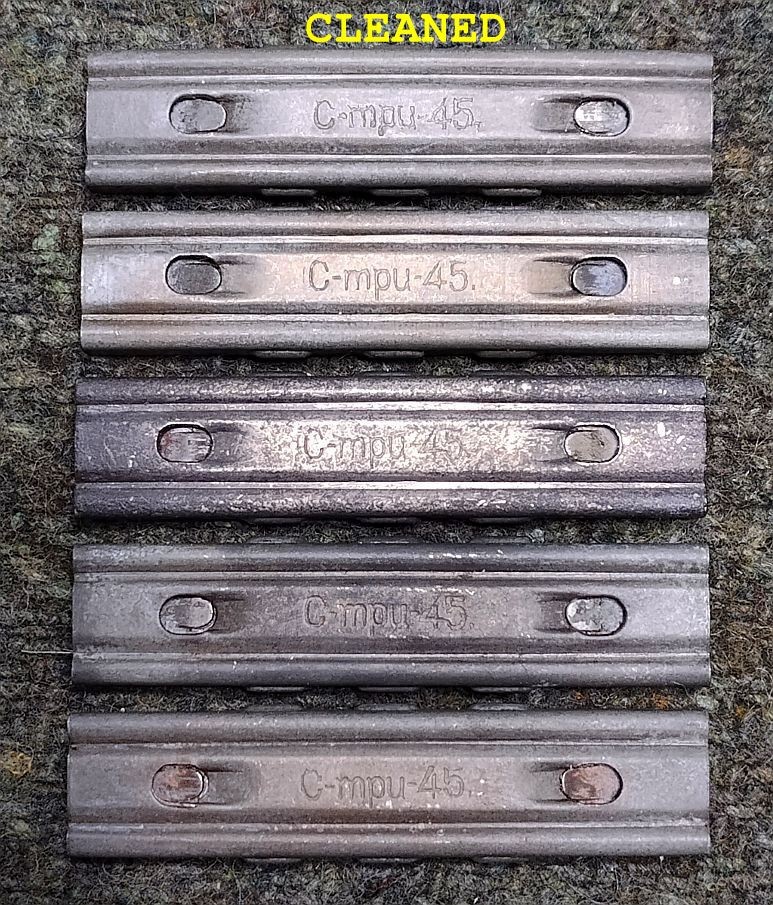 Rare WWII German 1945 Dated (C-mpu-45) K98 Mauser Stripper Clips, Lot of 5