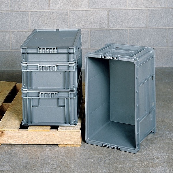 Orbis Nso1215-7 Gray Solid & Stackable Straight Wall Storage Container, 3.6