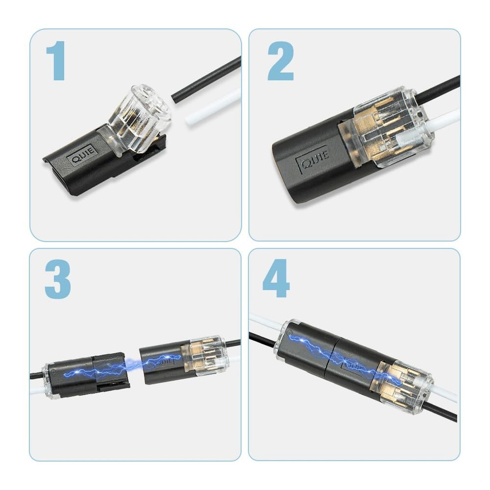 Double-Wire Plug-in Connector, Low Voltage Wire Connector with Locking Buckle...