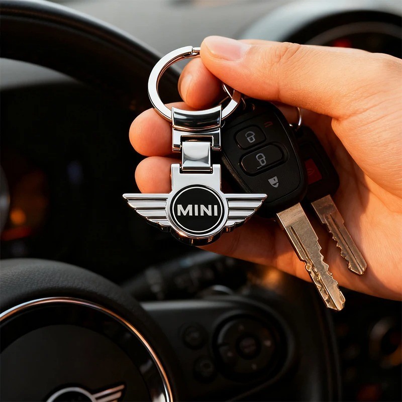 Mini Double sided Durable Metal Key Ring Keychain