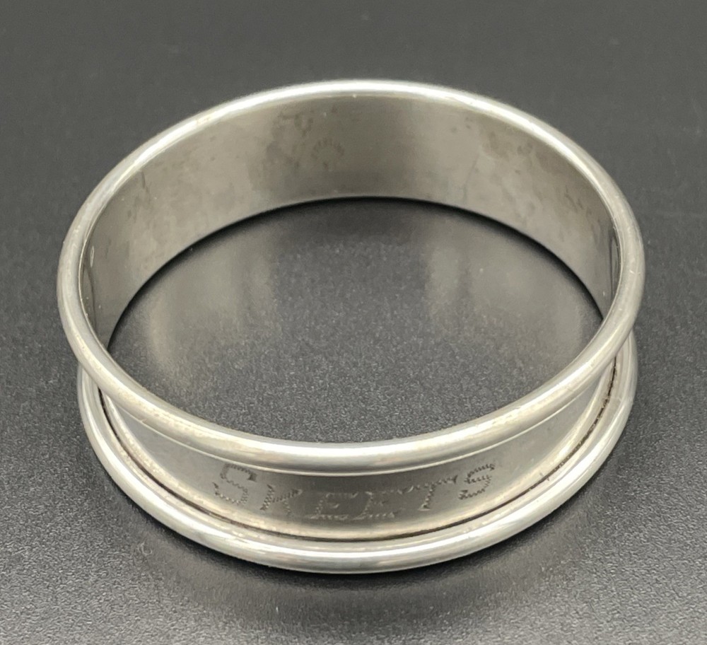 Web Sterling Silver Napkin Ring Name Engraved “SKEETS” Great Condition