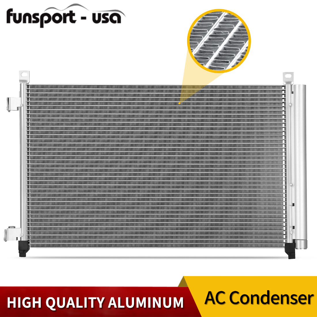 Aluminum A/C AC Condenser for 2014-2020 Nissan Rogue 2.5L With Receiver Drier