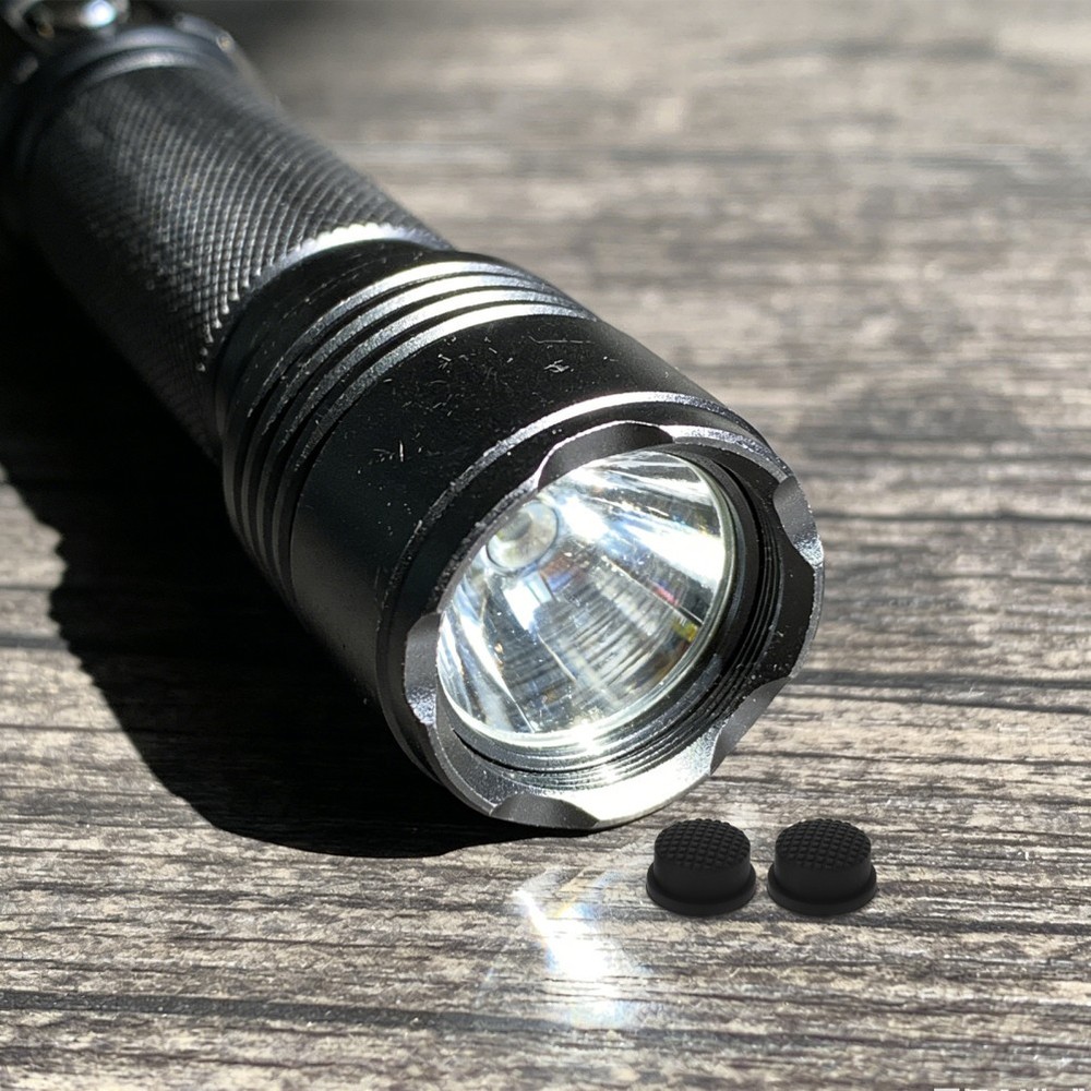 2 PCS Waterproof Rechargeable Flashlight Electric Torch Button Cap Switch Cover