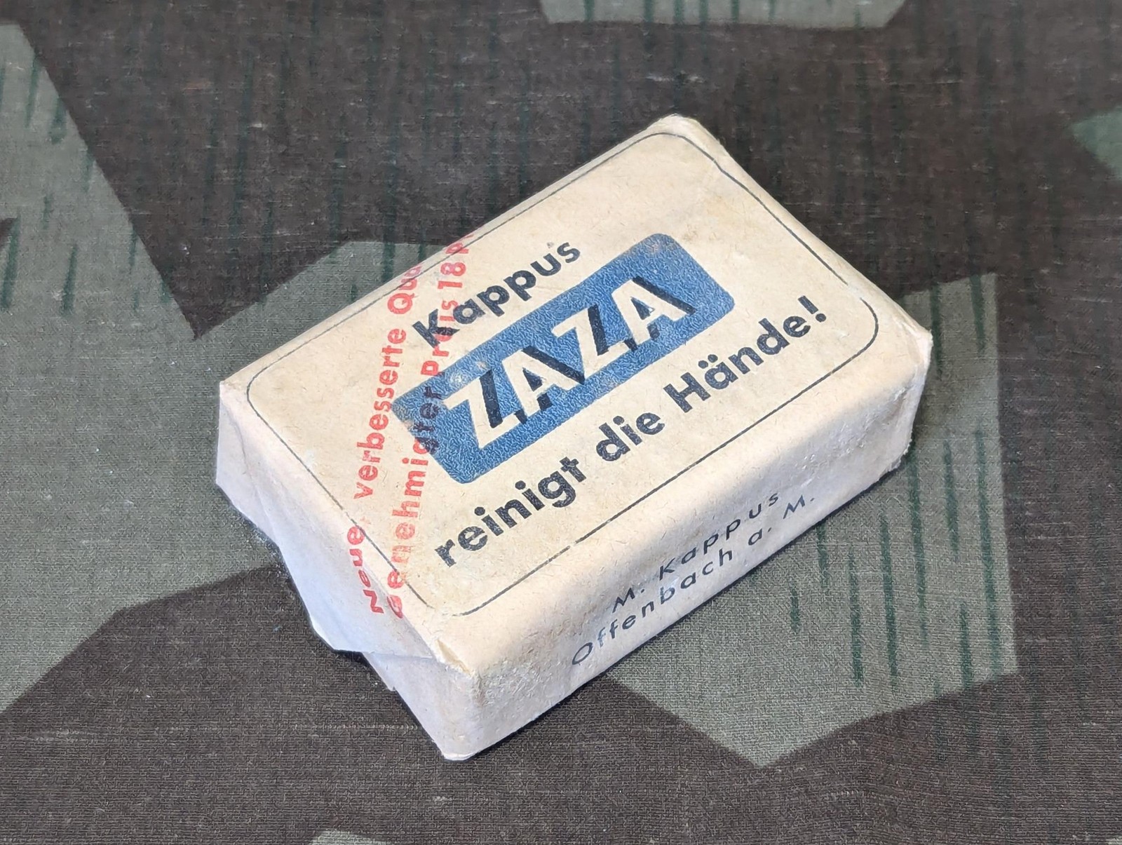 One Original 1940s WWII German Zaza Hand Soap Bar 1942 Vintage Wehrmacht Army