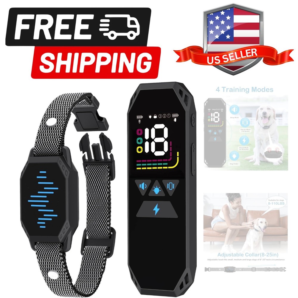 Dog Training Collar with Remote Control, 2500FT Coverage Range and 4 Training...