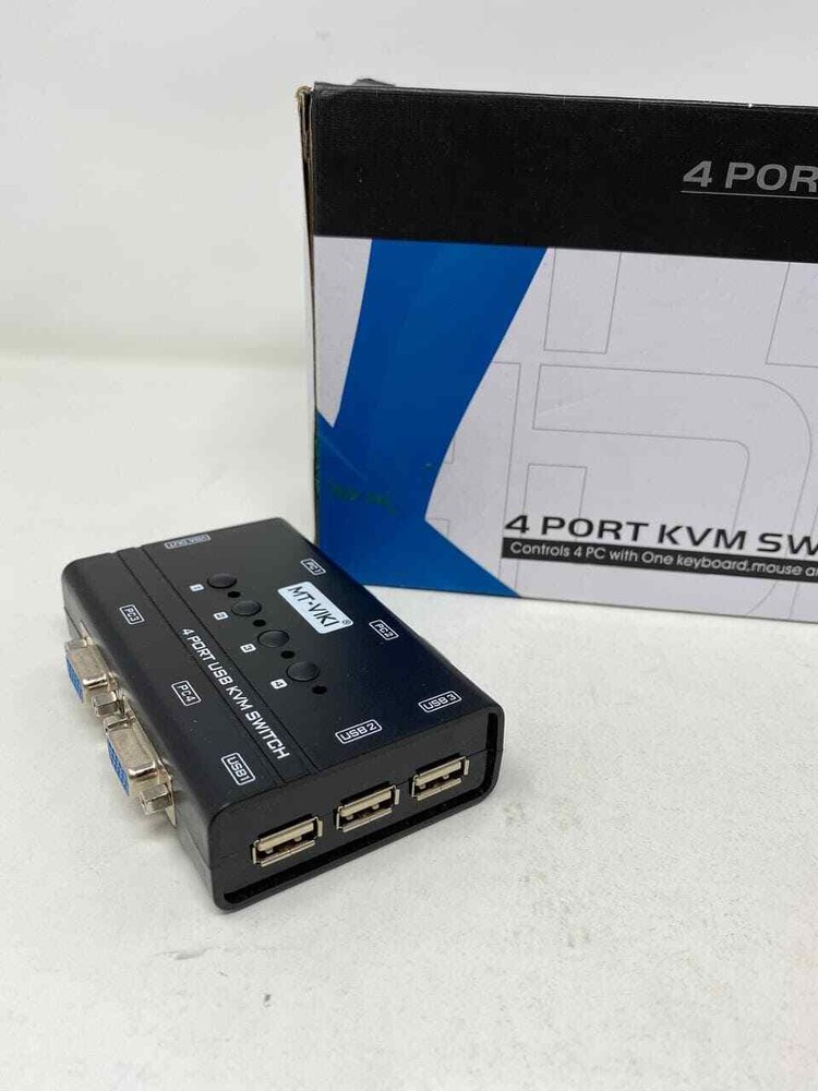 Mt-ViKi 4 Port KVM Switch with 4PC KVM Cable Open Box