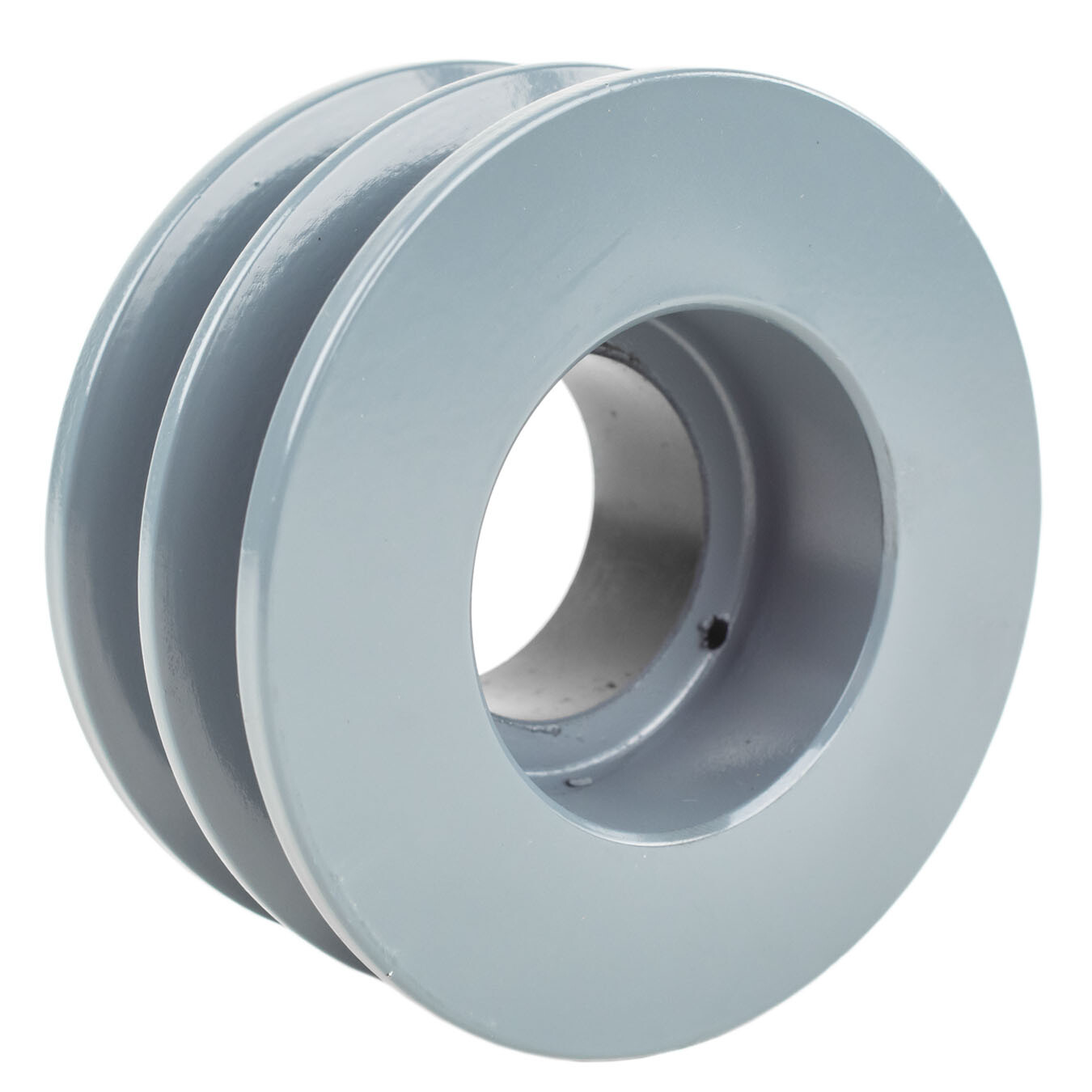 Cast Iron 4" 2 Groove Dual Belt B Section 5L Pulley w/ 1" Sheave Bushing