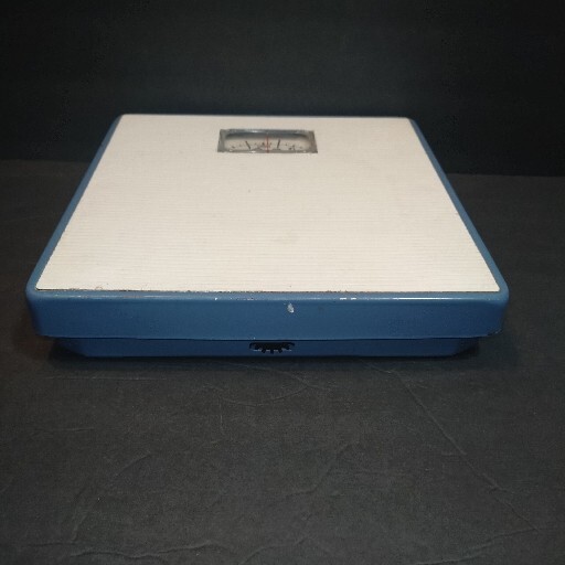 Vintage Large Blue White Dial Bathroom Scale