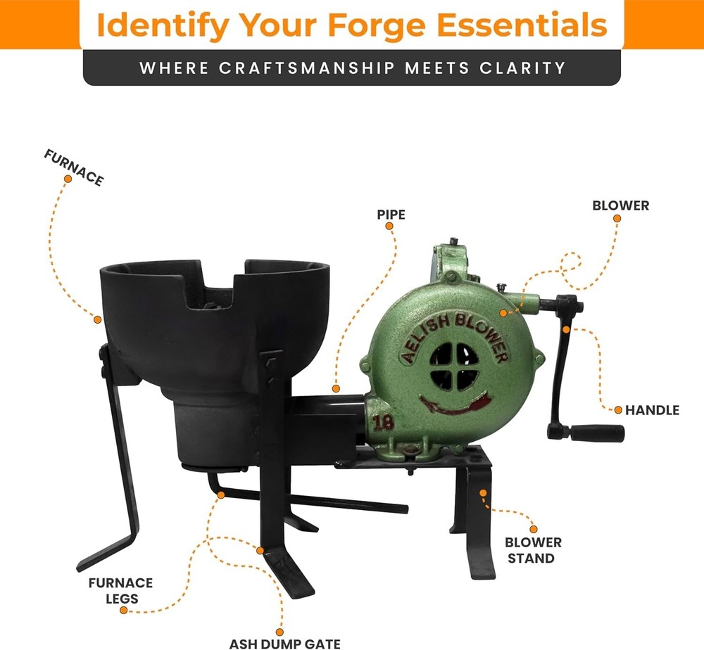 Simond Store Blacksmithing Coal Forge Furnace with Hand Blower