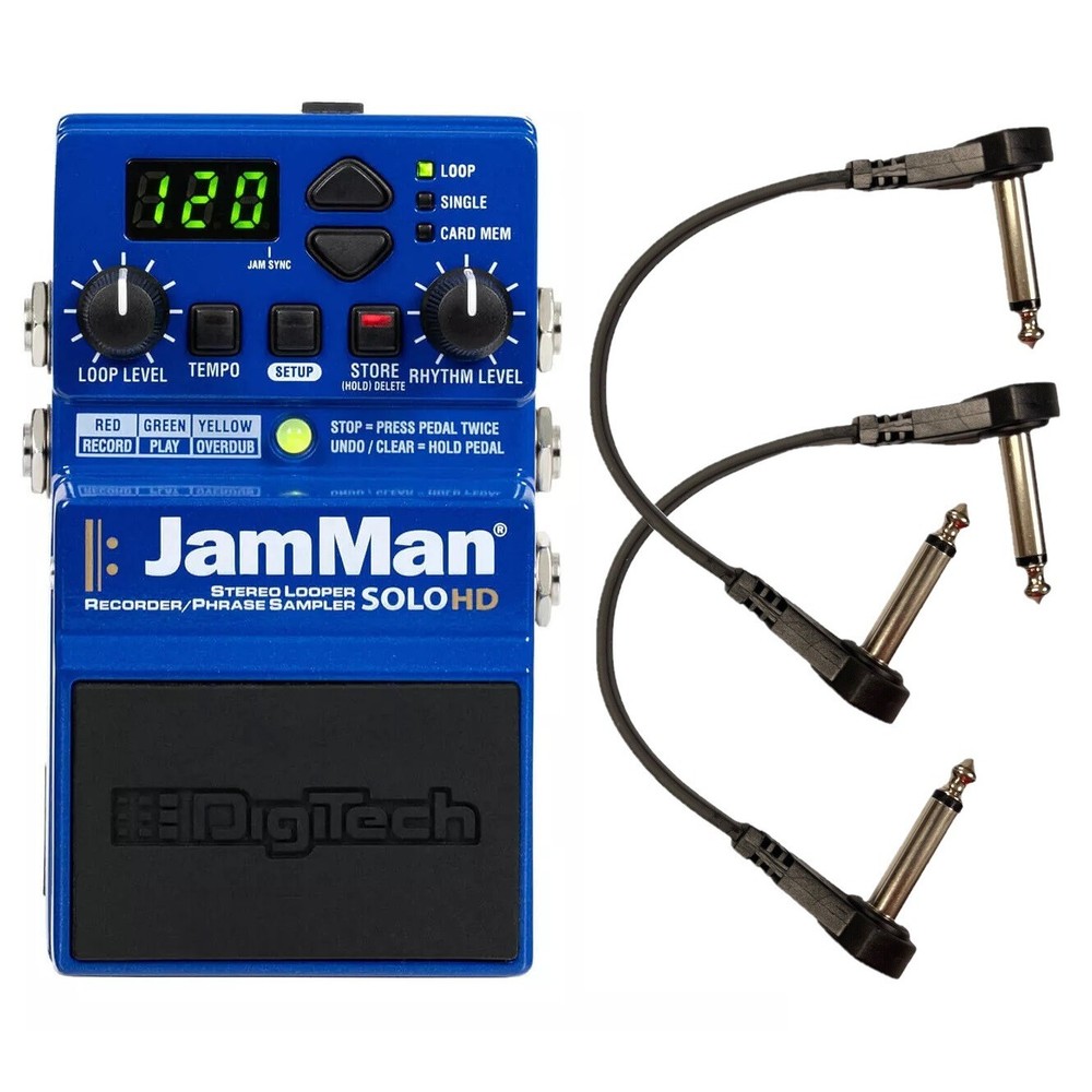 DigiTech JamMan Solo HD Stereo Looper/Recorder Pedal with USB with 2 Patch Cable