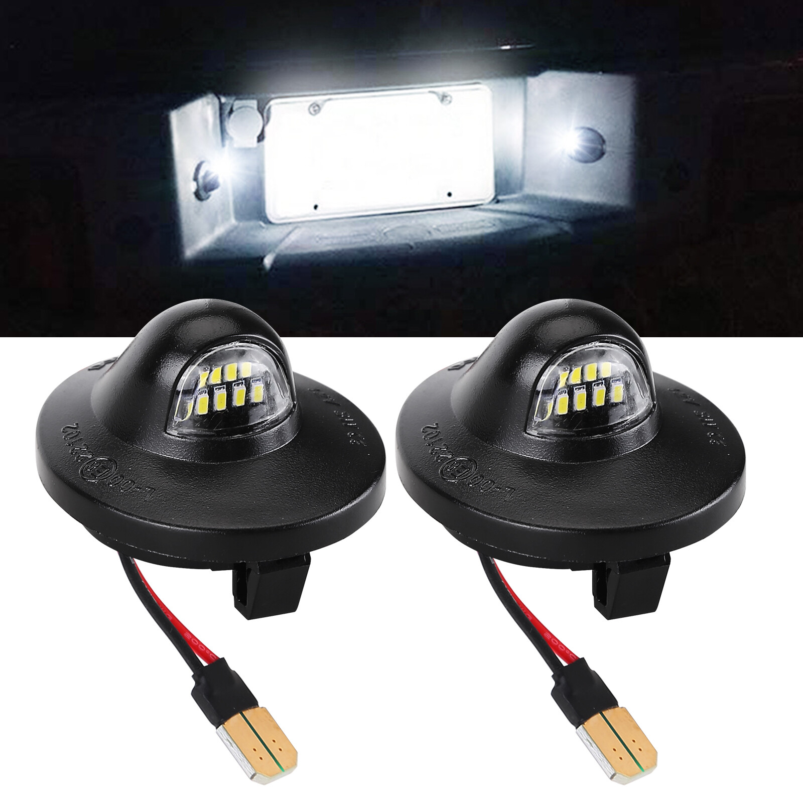 2X LED License Plate Light Rear Bumper Tag Assembly Lamp For Ford F150 F250 F350