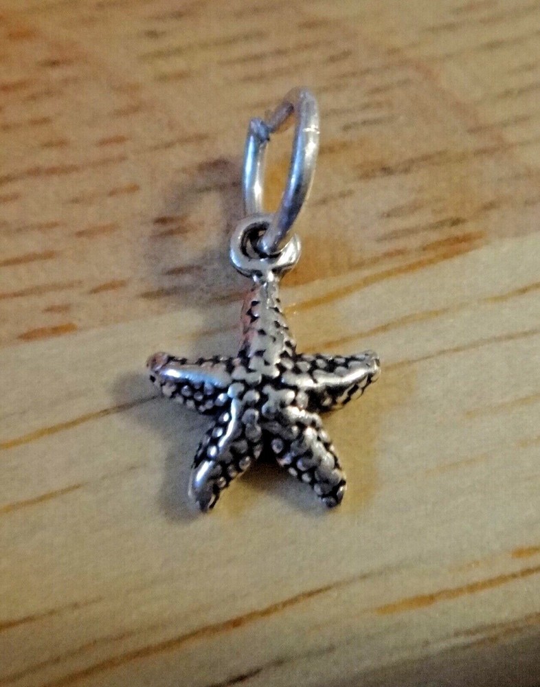 Sterling Silver Tiny 10x8mm Starfish Seashell Shell Charm