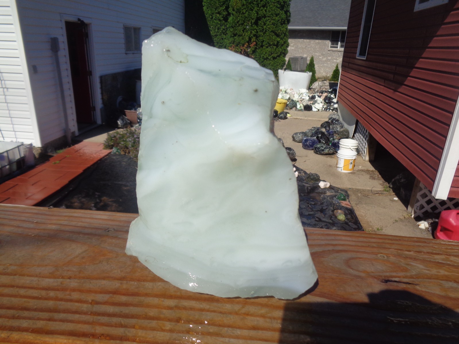 Glass Rock Slag Opaque White w/Swirls 7.10 lbs ZZ89 Landscaping Aquarium