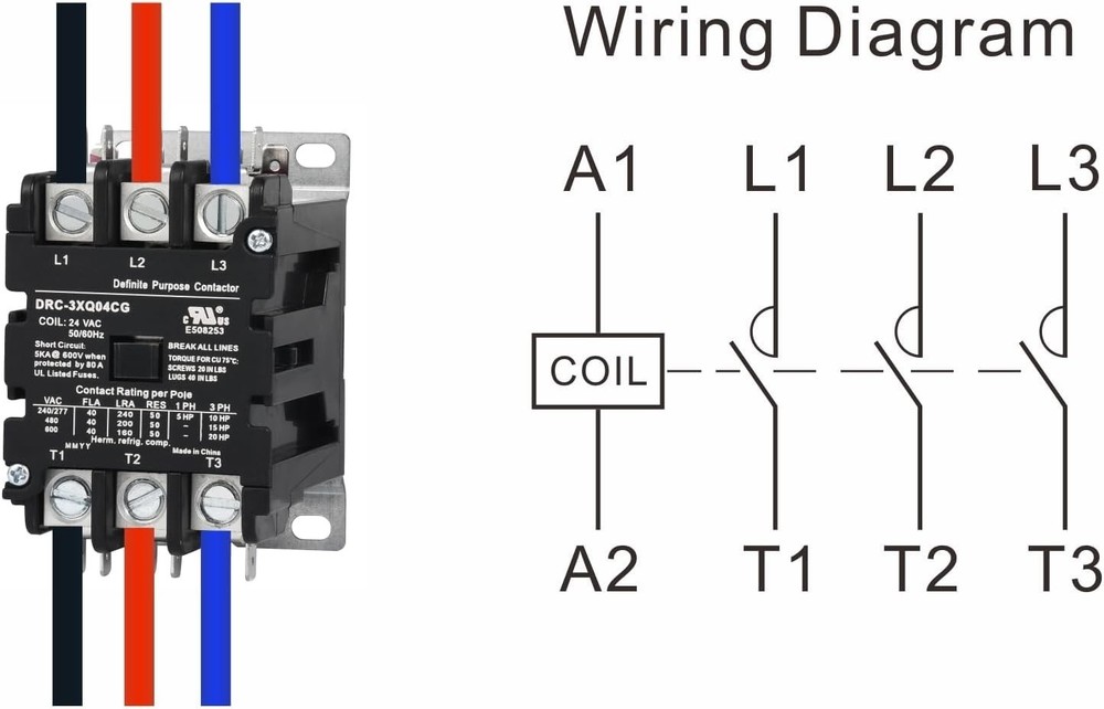 3 Pole 40A Contactor 24V Coil Bulk Molding