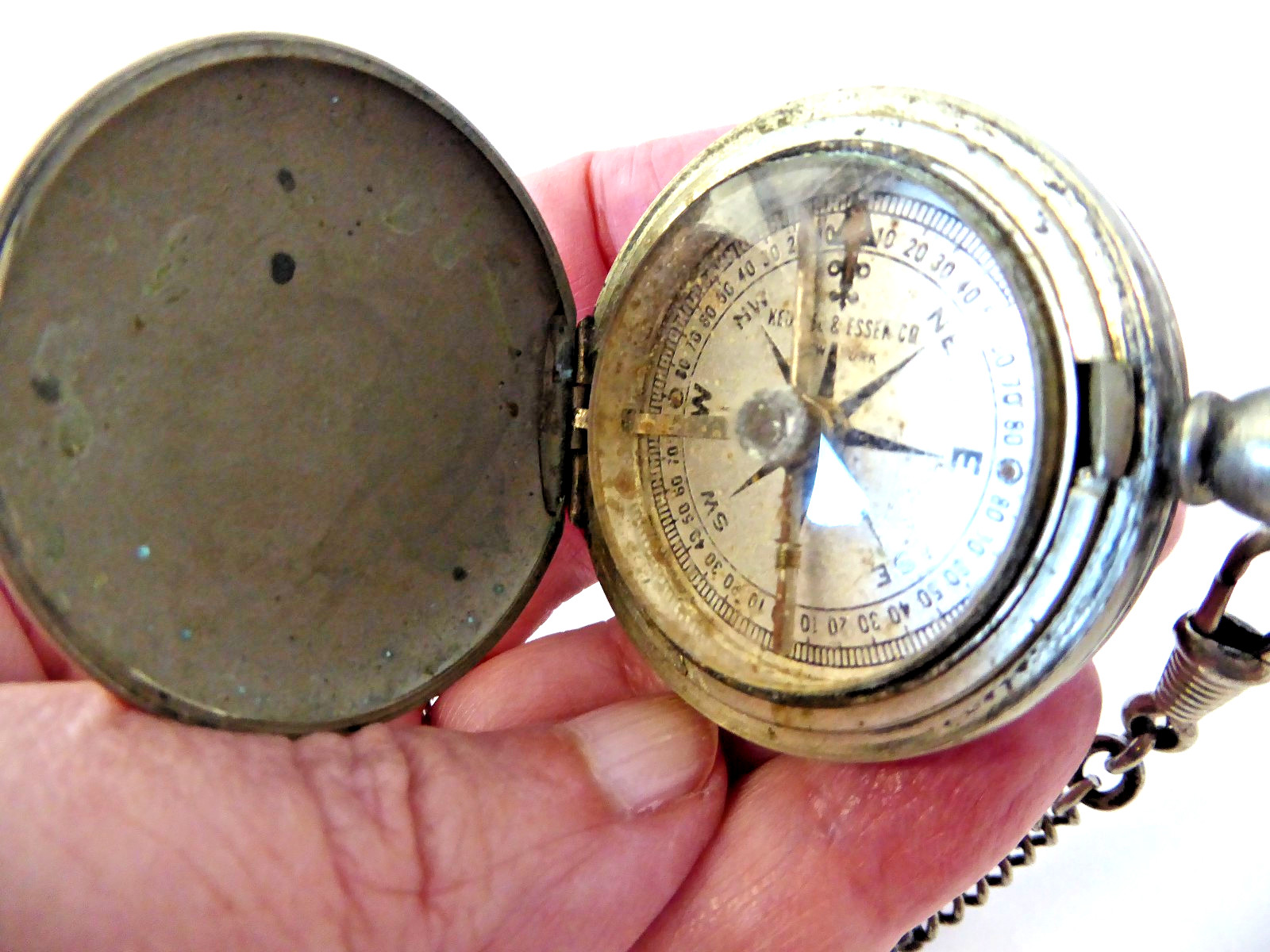 Vintage Keuffel & Esser Co. New York Pocket Compass With Fob
