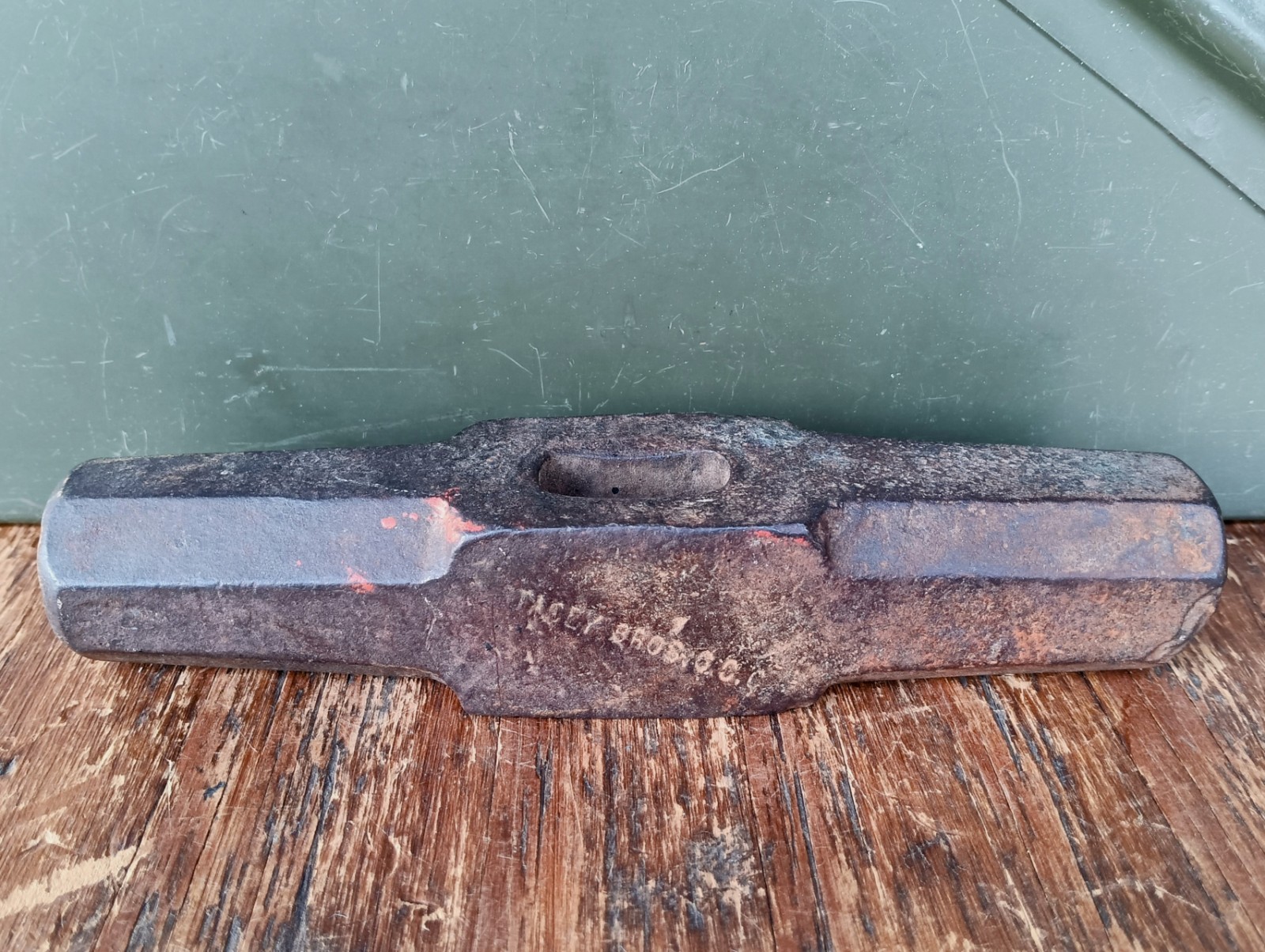 Vtg. Stacey Bros Railroad Spike Hammer Punch Blacksmith Anvil Forge Tool Heller