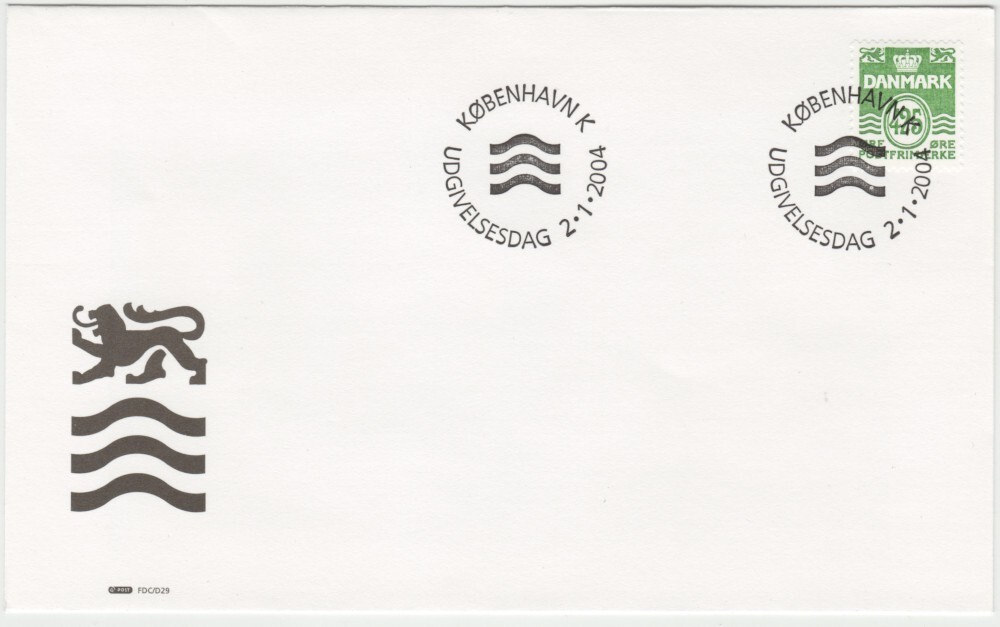 Denmark FDC 2004, Wavy Lines, mint