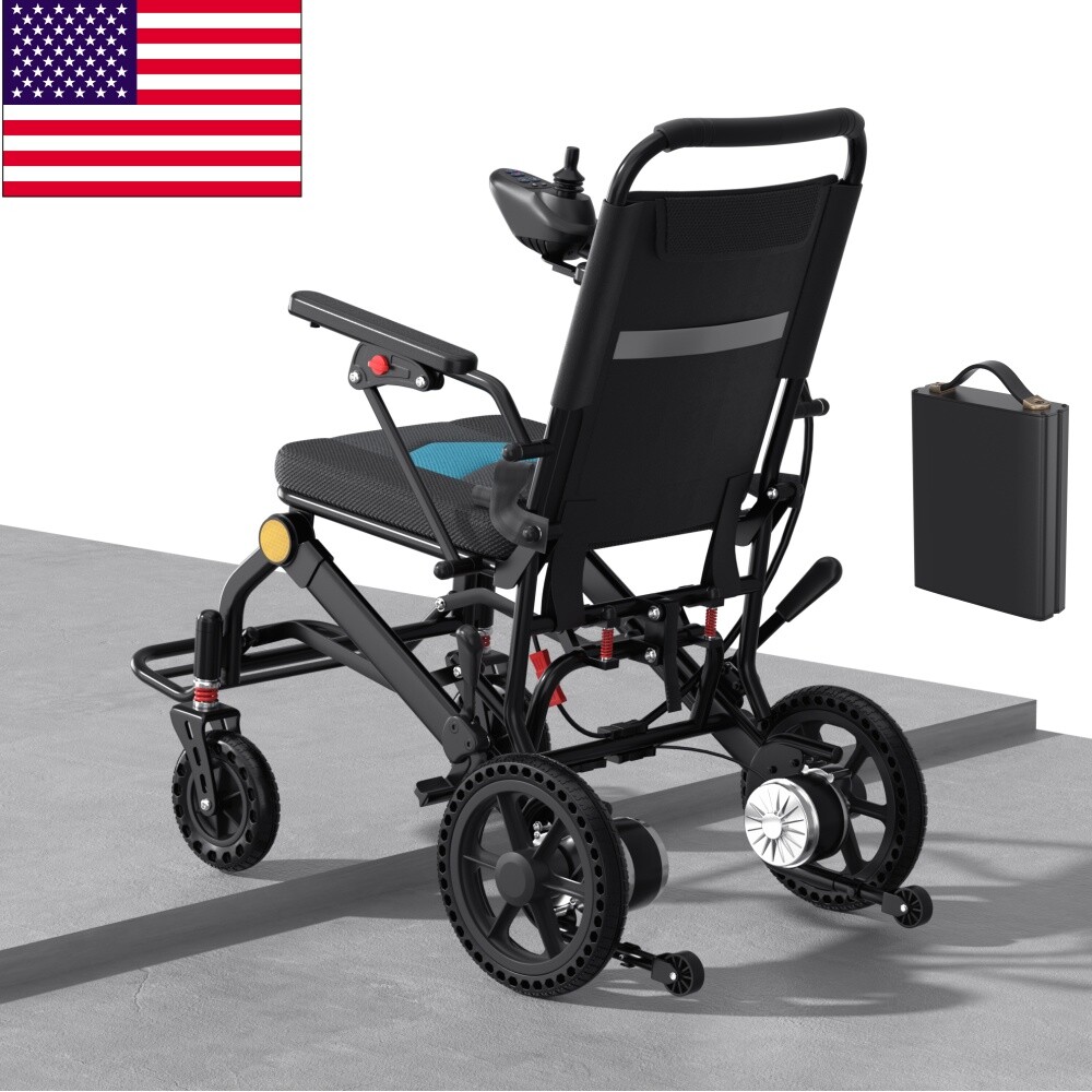 Foldable Lightweight Electric Wheelchair Mobility Powerchair All Terrain Adults