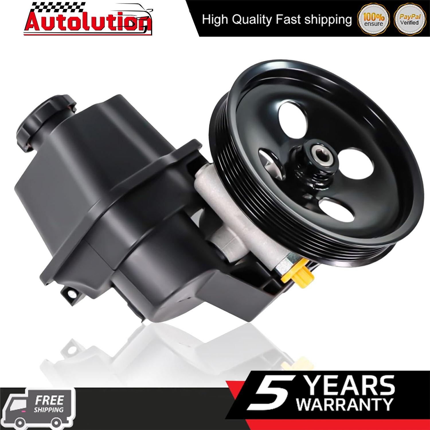 Power Steering Pump w/ Pulley & Reservoir for Chevy Trailblazer 02-09 GMC Envoy