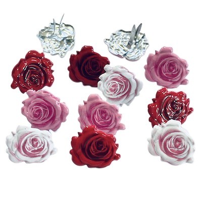 Eyelet Outlet Shape Brads 12/Pkg-Rose