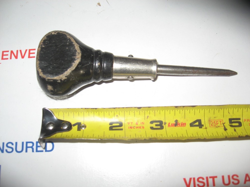 OLD MAC WOODEN HANDLE SCRATCH AWL