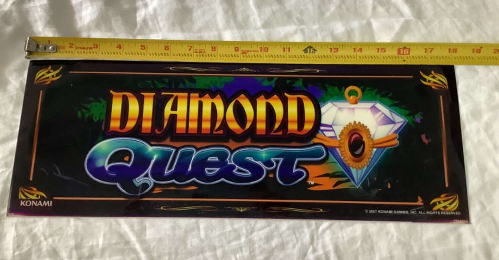 Slot Machine Plastic Insert Face Plate Diamond Quest