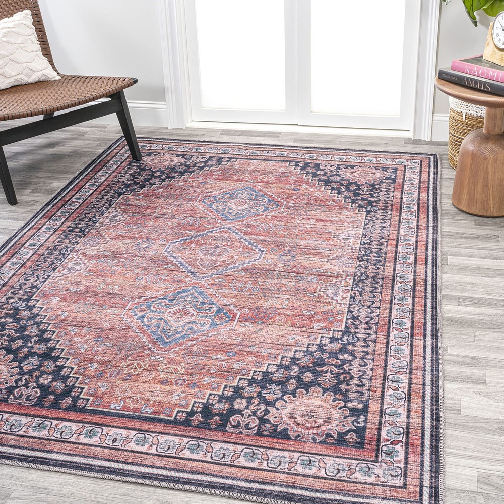JONATHAN Y Machine Washable 7'10" x 10' (Rectangular), Dalyan-terra/Navy
