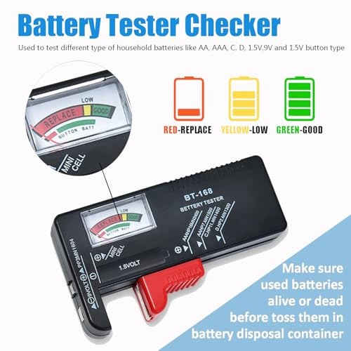 2 Pcs Battery Recycling Container with Battery Testers for Household