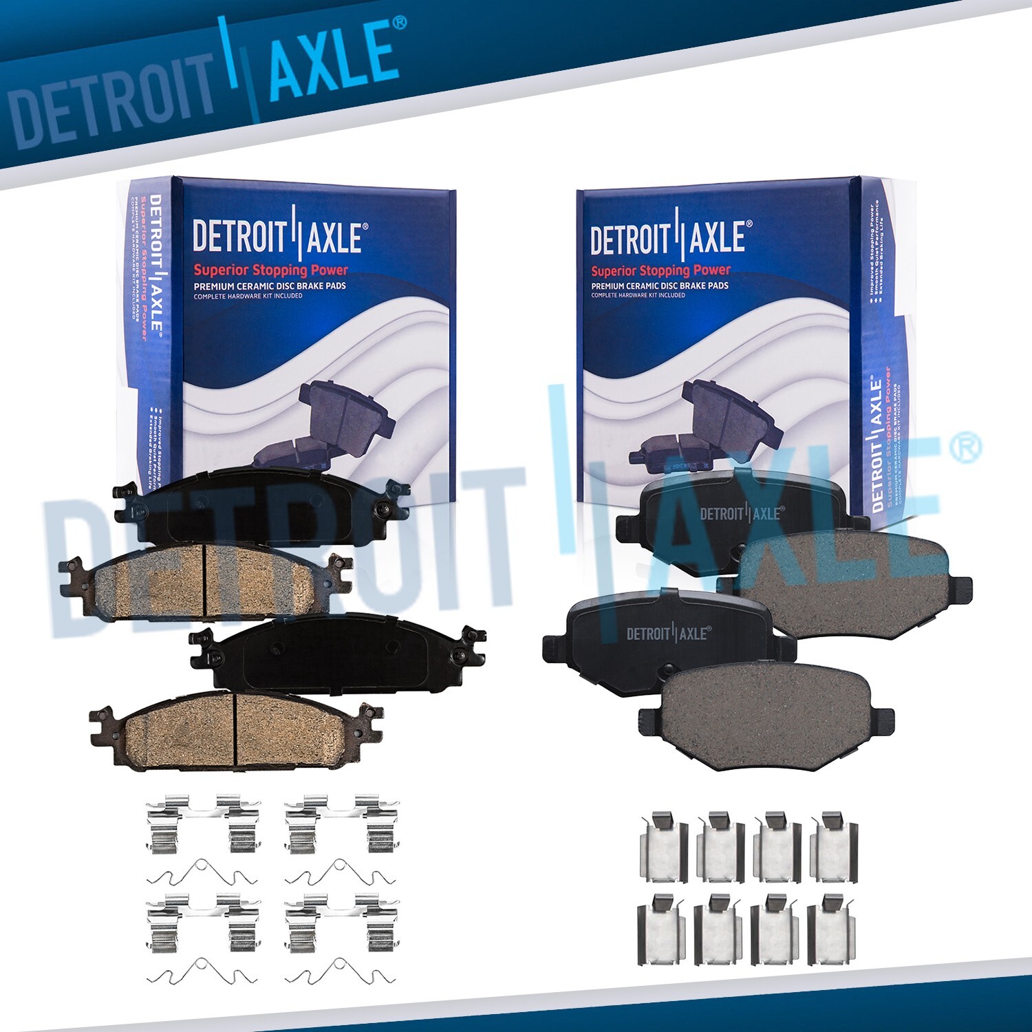For Ford Explorer Taurus Flex Lincoln MKS MKT Front Rear Ceramic Brake Pads Kit