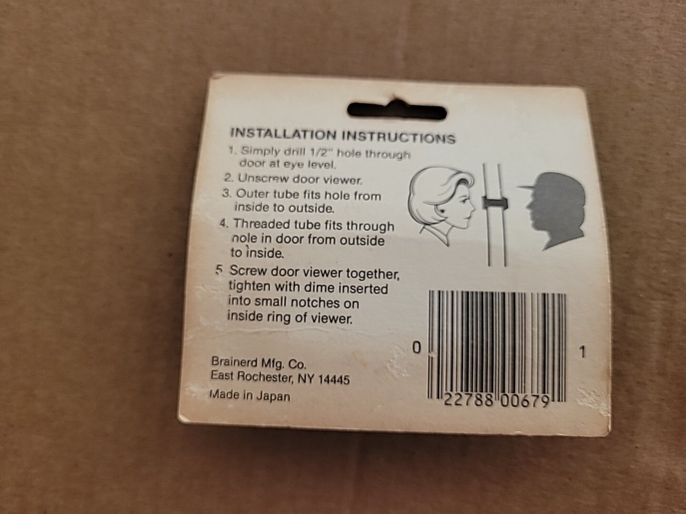 NEW Brainerd 679XC Wide Angle Door Viewer- Solid Brass Optical Glass Lenses