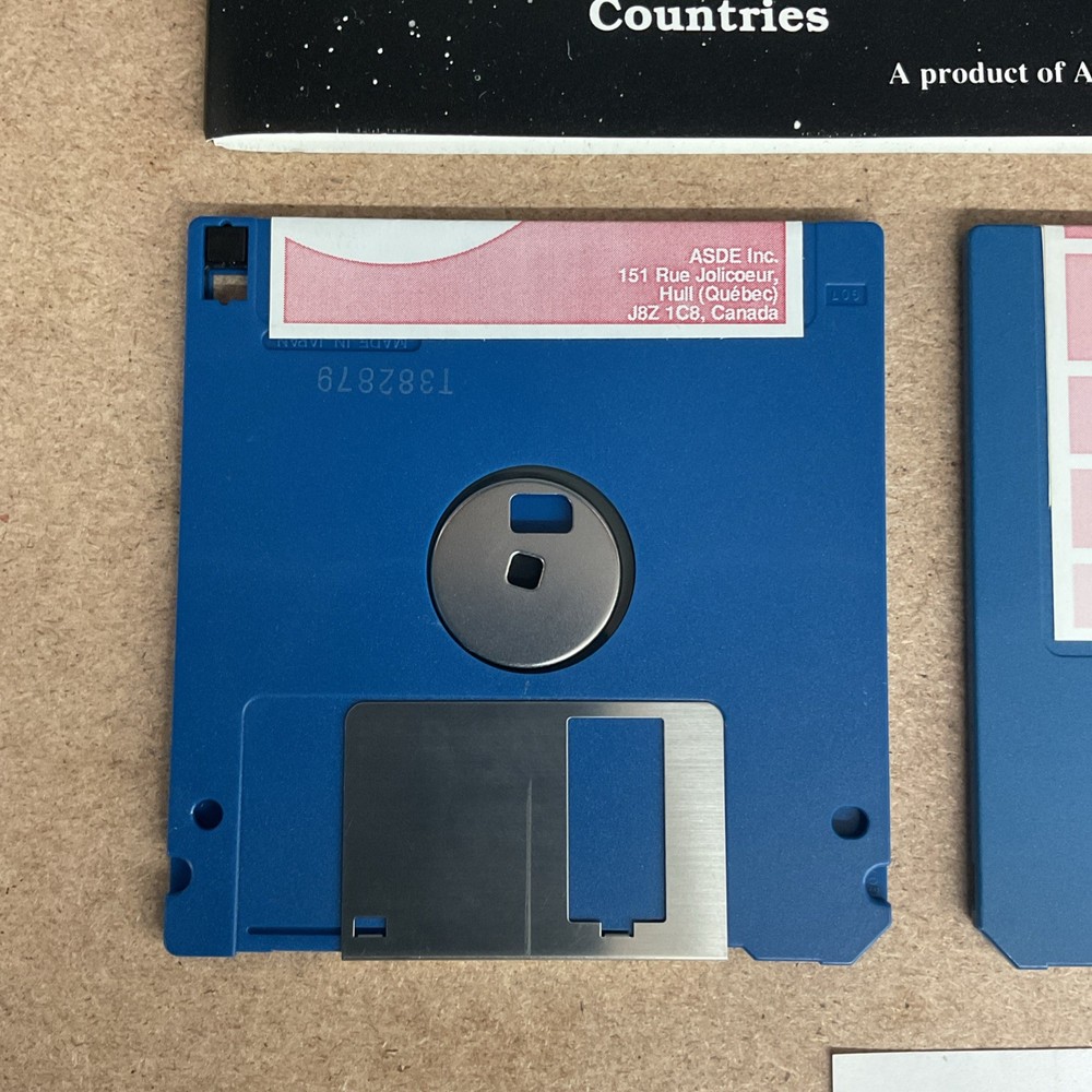 Geography Tutor Sony Micro Floppy Disk MFD-1DD Version 2.7 - No Box