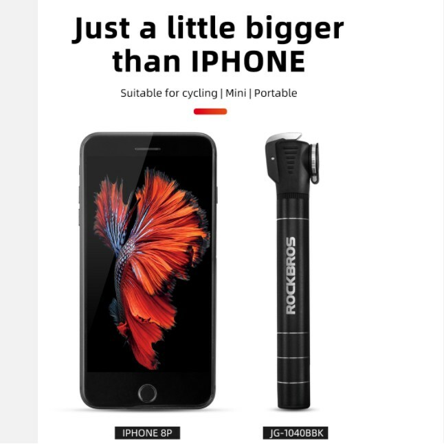 ROCKBROS Bicycle Mini Portable Light Alu Alloy Air Pump One-way Bike Pump FV/AV