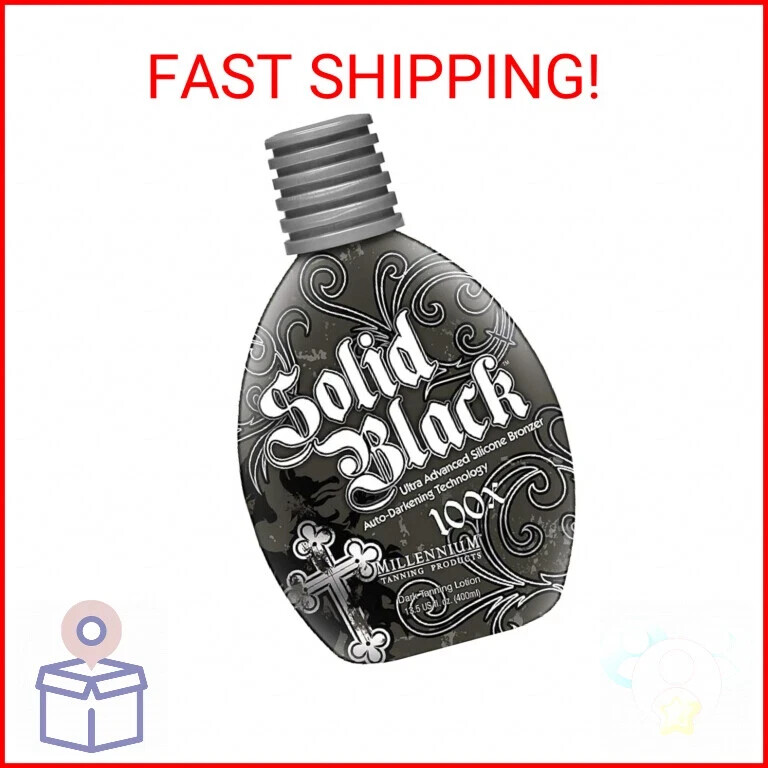 Millennium Tanning SOLID BLACK 100X Bronzer Dark Tanning Bed Lotion -13.5 oz