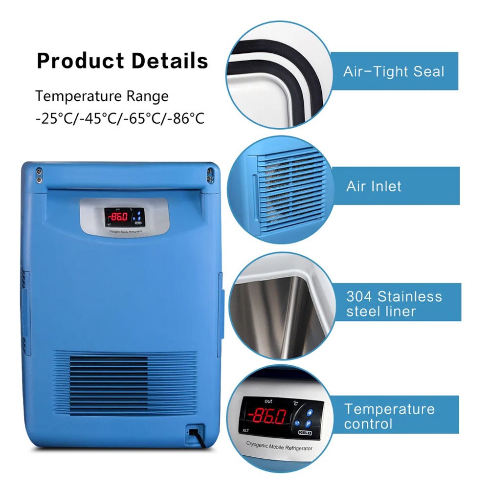 20L -86℃ Ultra-low Temperature Freezer Samples Storage Refrigerator Laboratory