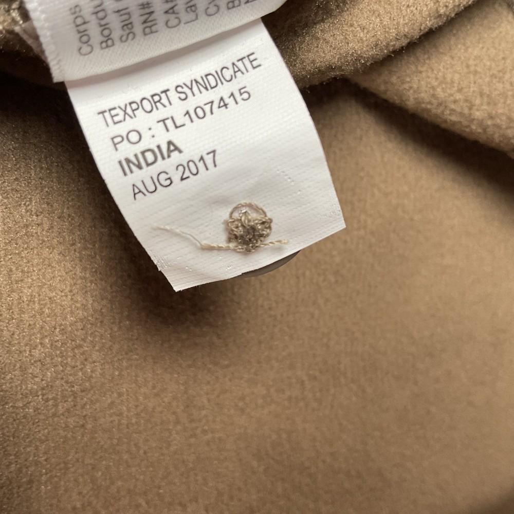 Greg Norman Pullover Mens Medium Tan Excellent Quarter Button Mock Neck Sweater