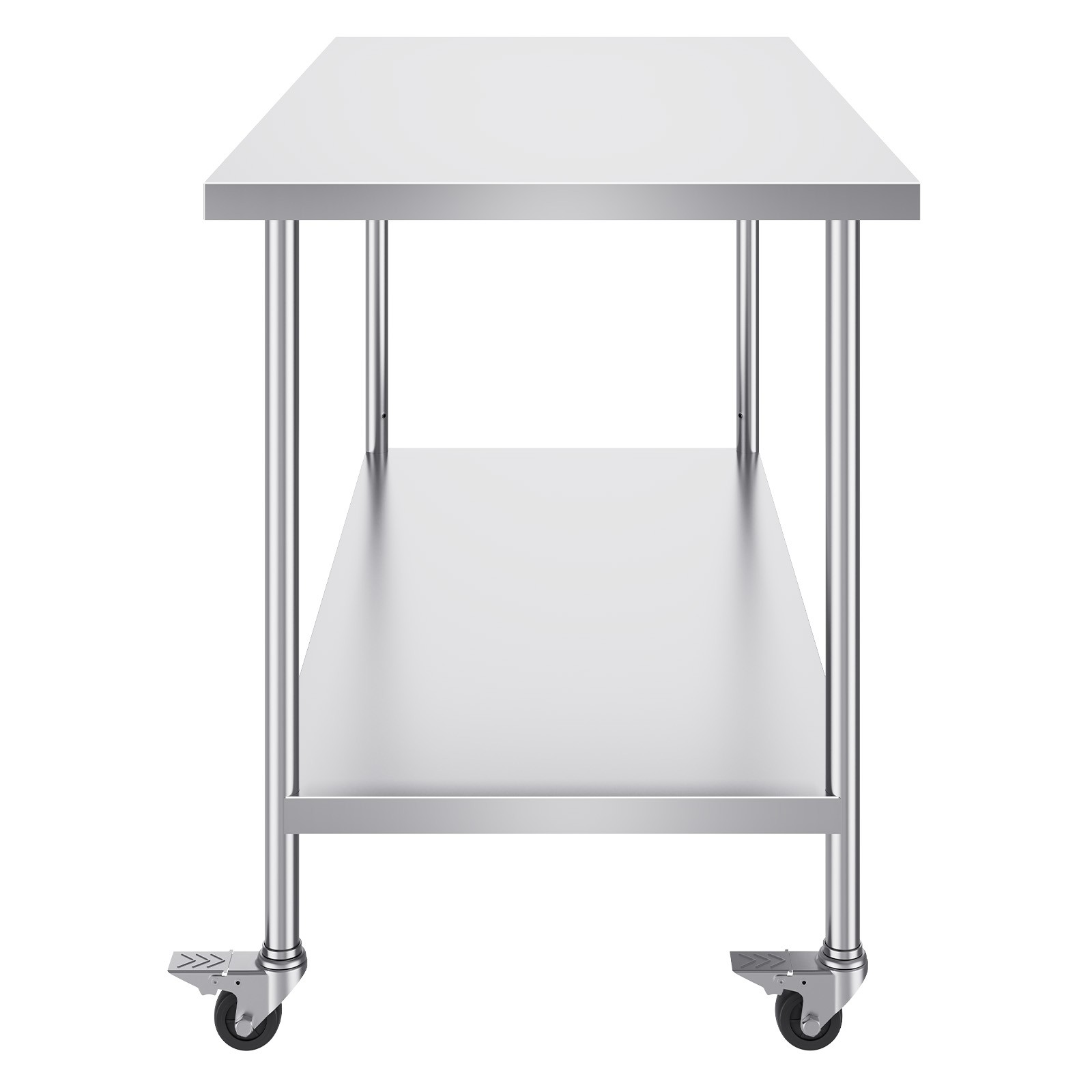 VEVOR Stainless Steel Work Table Commercial Prep Table 30x60 Inch With 4 Casters