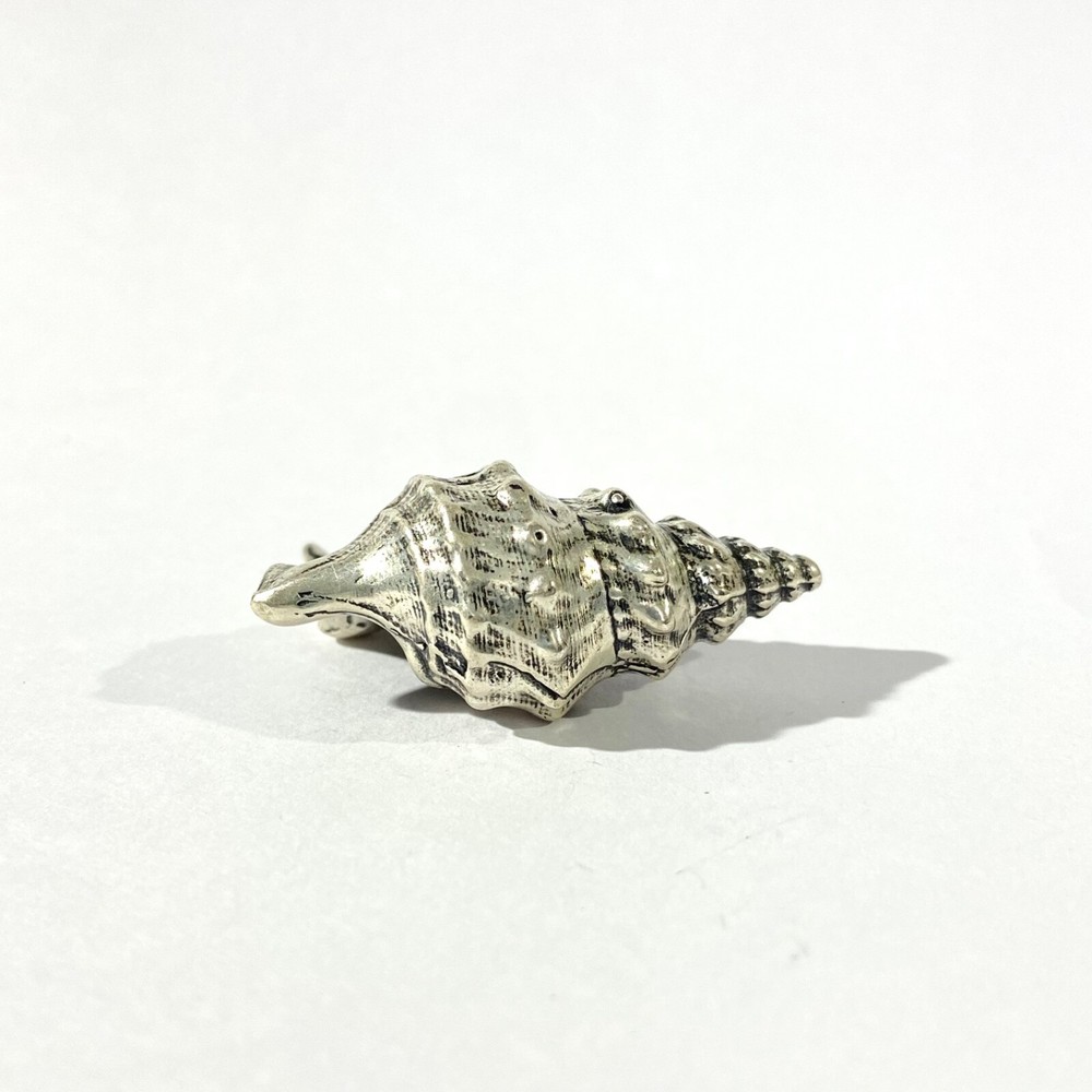 vintage solid silver shell miniature , hallmarked italian figurine