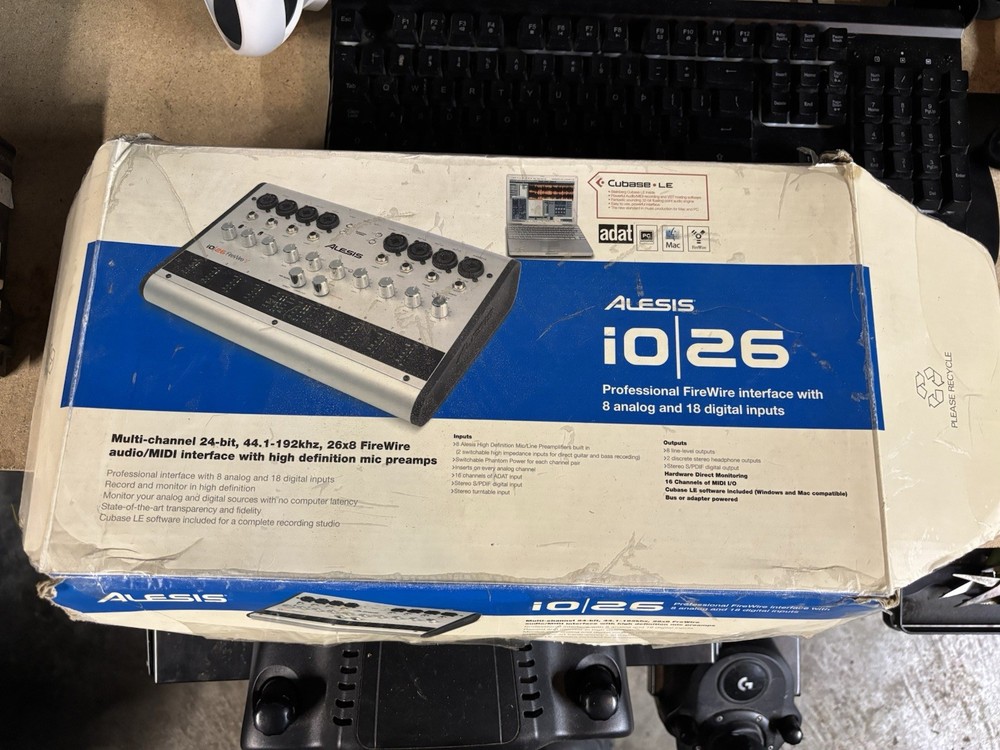 Alesis iO 26 FireWire Audio Interface 8 Analog 16 Digital Inputs 24Bit 192kHz