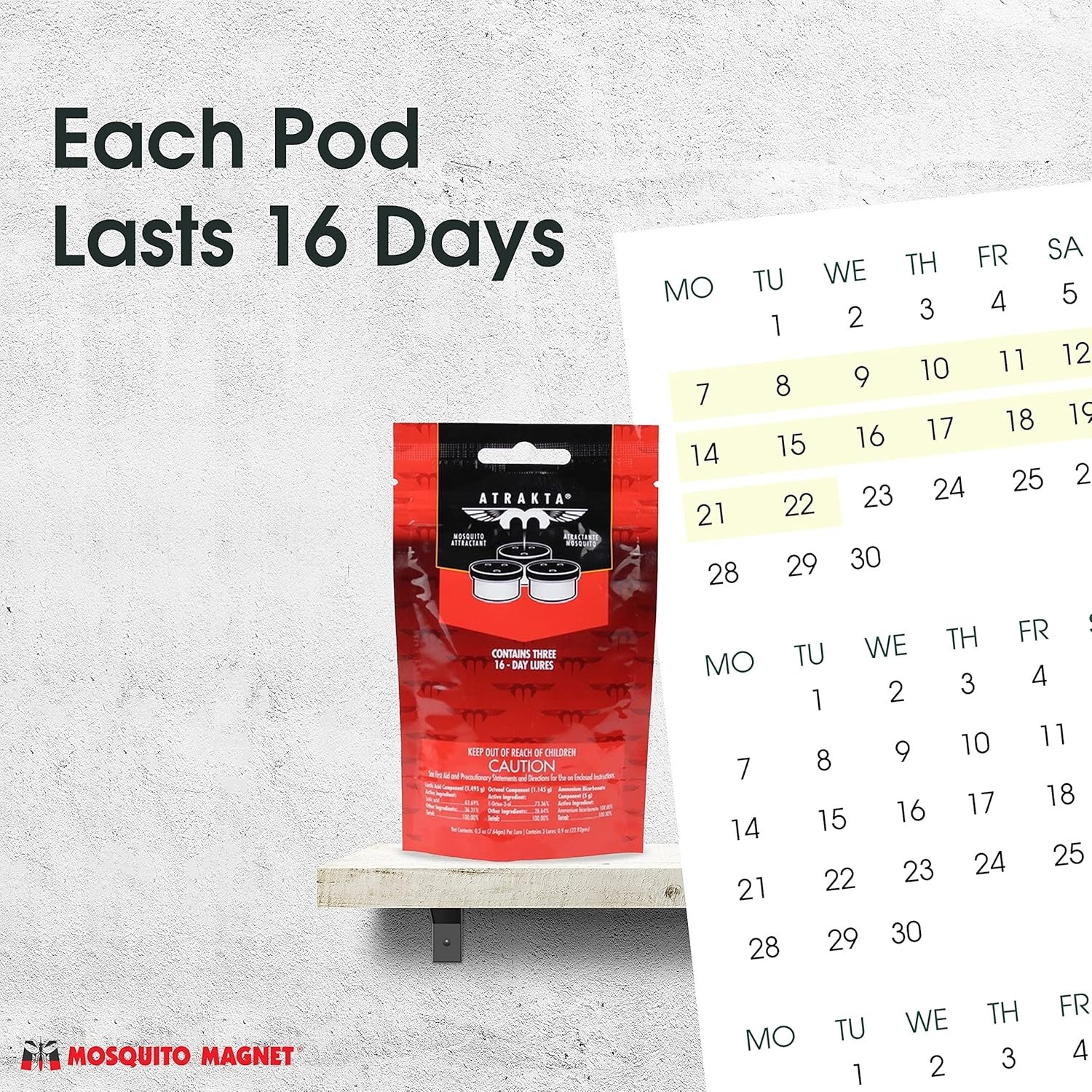 Mosquito Magnet ATRAKTA Mosquito Trap Attractant Pods – ATRAK3N - Lure for Traps