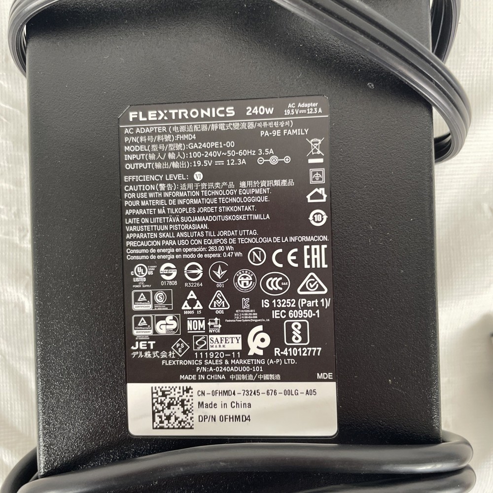 Dell Performance Dock - WD19DCS Docking Station 240W Power Adapter - TESTED