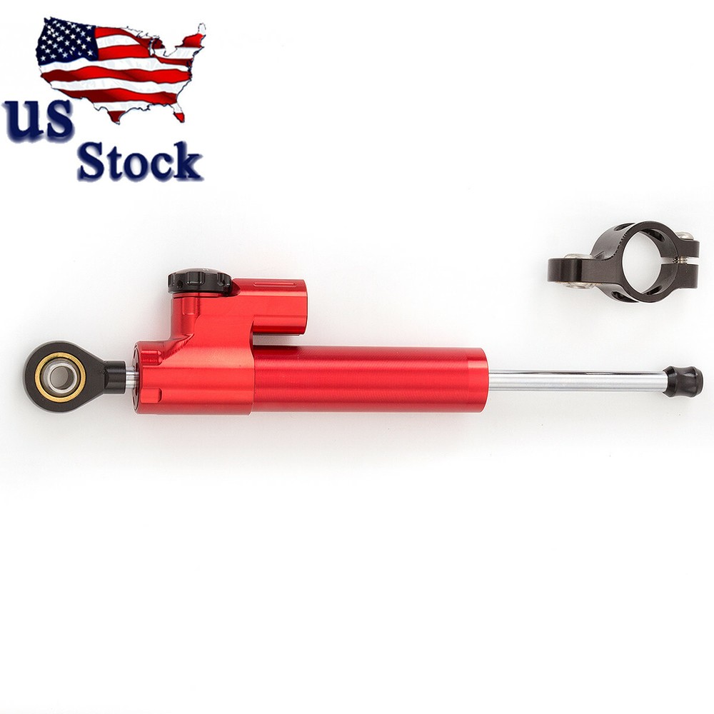CNC Red Steering Damper Motorcycle Stabilizer Linear Reversed Safety Control