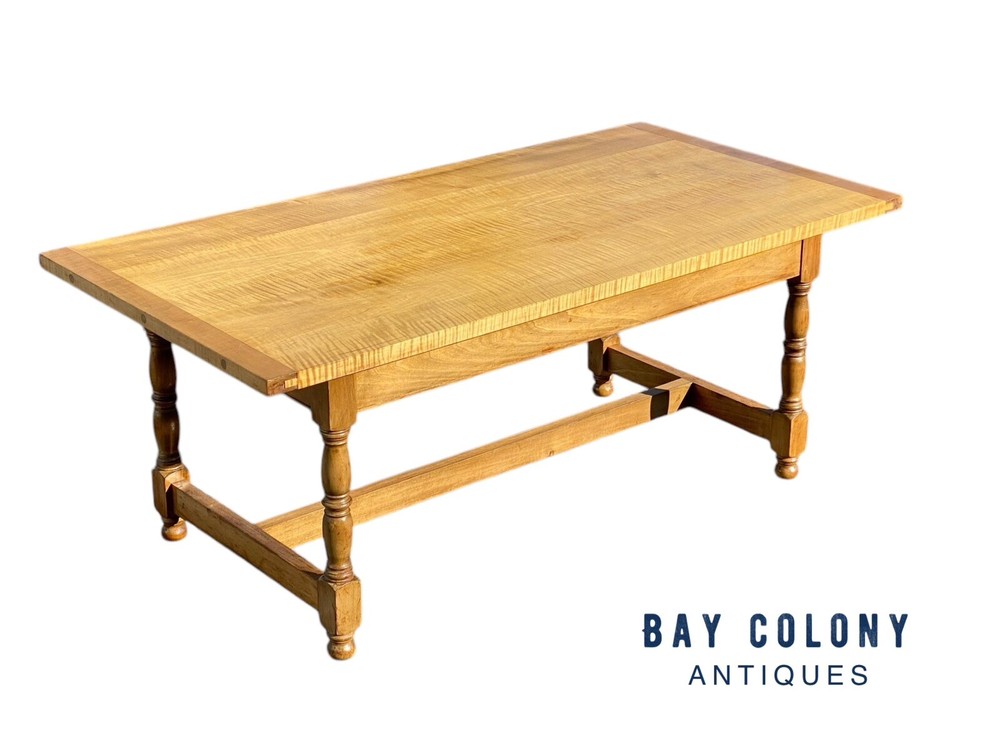 Vintage Antique Style Tiger Maple Coffee Table
