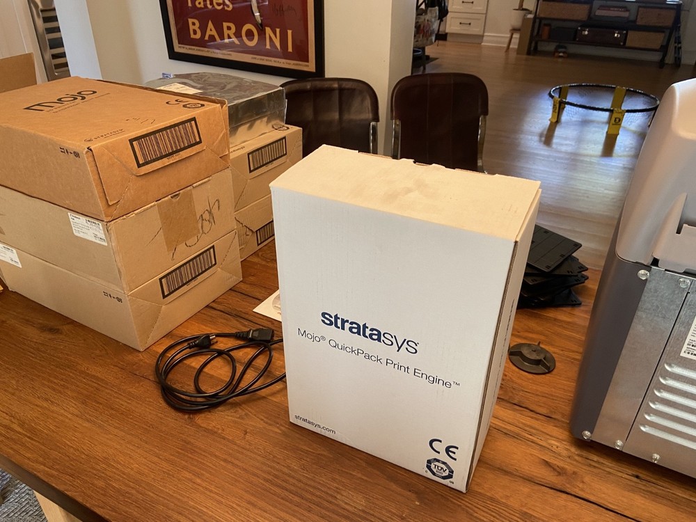 STRATASYS MOJO 3D DESKTOP PRINTER 690-10000 + QUICKPACK PRINT ENGINES + WAVEWASH