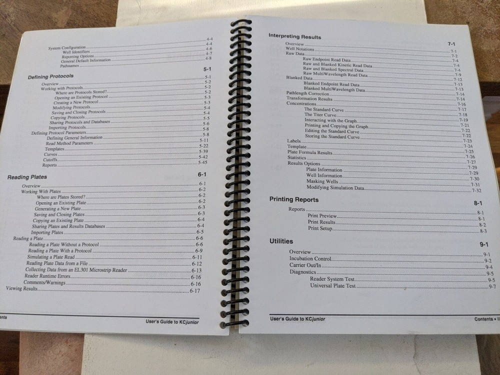 Bio-Tek instruments KC junior - Instruction Book / User Guide