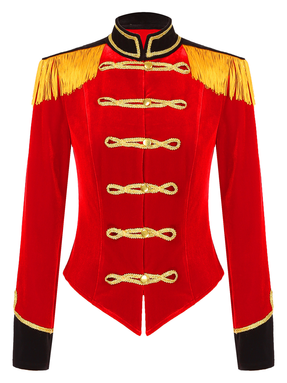 YiZYiF Women Circus Ringmaster Costume Long Sleeve Jacket Coat Halloween Cosplay