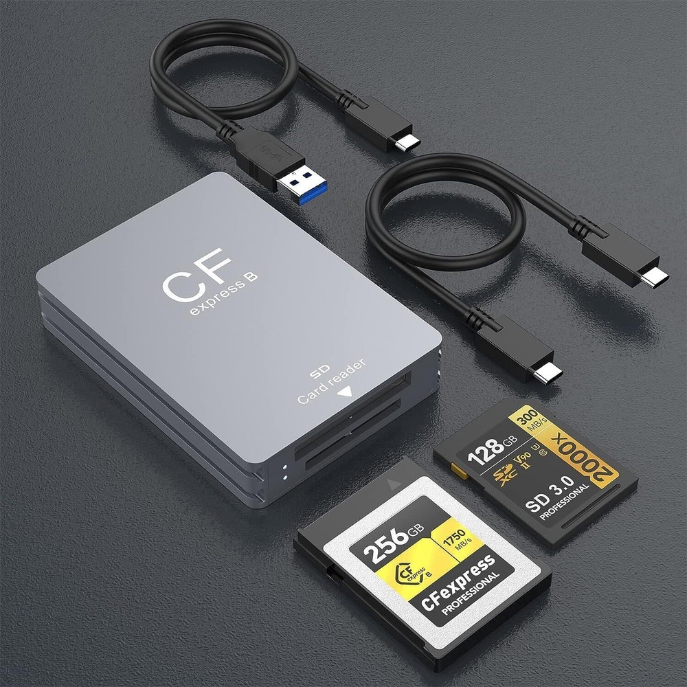 CFexpress Type B&SD Card Reader, USB 3.1 Gen 2 10Gbps Camera Reader Memory Card