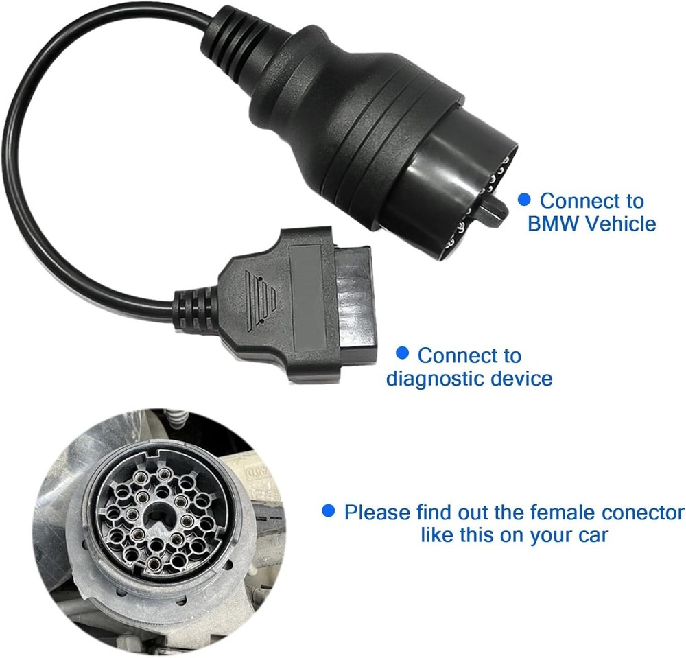 OBD1 to OBD2 Adapter for BMW 20 Pin Cable,for E31 E32 E34 E36 E39 E38 E53Vehicle